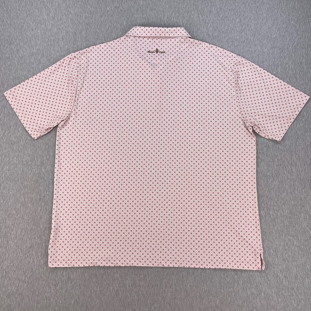 Iron Oak Polo Shirt Mens 3XL Red/Pink Revel Pearl Snap Short Sleeve Golf Stretch - Picture 7 of 12